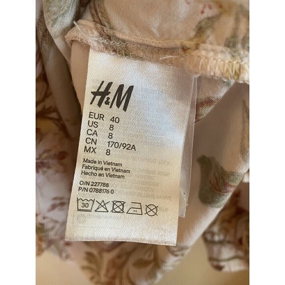 H&M long sleeve floral blouse size US 8 - Picture 5 of 6